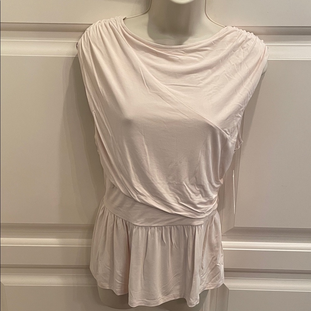 Rue Sophie NEW Epoque gathered top in champagne sz L
